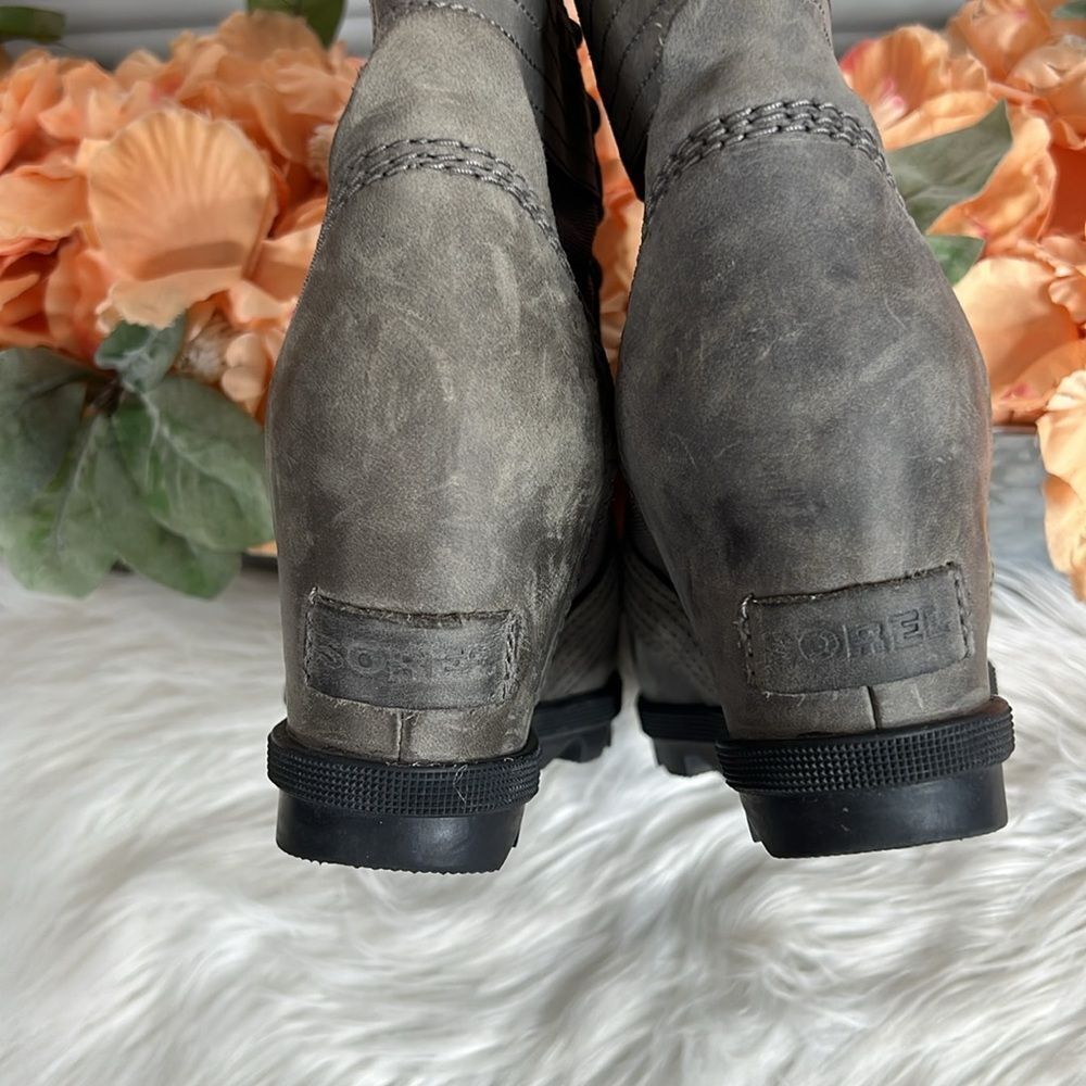 Sorel Lexi Leather Wedge Boot Size 8 - Picture 6 of 9